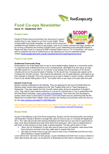Food Co-ops Newsletter Issue 14 - September 2011 Project news