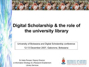 Digital Scholarship &amp; the role of the university library