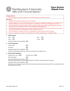 Class Section NUpath Form