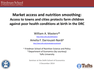 Market access and nutrition smoothing: William A. Masters