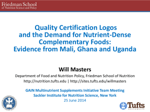 Quality Certification Logos and the Demand for Nutrient-Dense Complementary Foods: