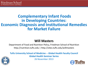 Complementary Infant Foods in Developing Countries: Economic Diagnosis and Institutional Remedies