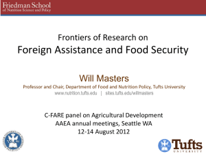 Foreign Assistance and Food Security Frontiers of Research on Will Masters