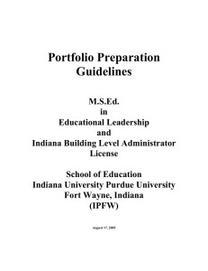 Portfolio Preparation Guidelines