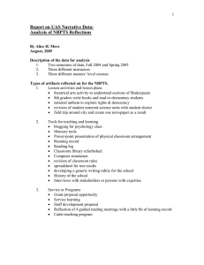 Report on UAS Narrative Data: Analysis of NBPTS Reflections