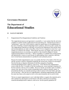 Educational Studies Governance Document  The Department of