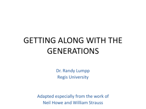 GETTING ALONG WITH THE GENERATIONS Dr. Randy Lumpp Regis University
