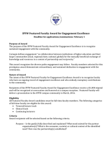 IPFW Featured Faculty Award for Engagement Excellence