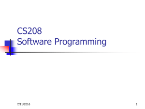 CS208 Software Programming 7/11/2016 1