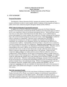 INDIANA PROGRAM REVIEW Music Education Document # 1