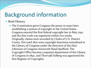 Background information Brief History 