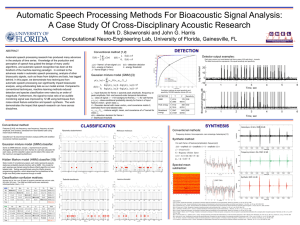 Automatic Speech Processing Methods For Bioacoustic Signal Analysis: