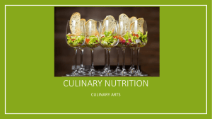 CULINARY NUTRITION CULINARY ARTS