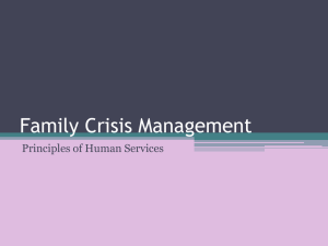 Family Crisis Management Principles of Human Services