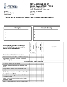 MANAGEMENT CO-OP FINAL EVALUATION FORM Employer to Complete: