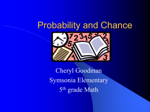 Probability and Chance Cheryl Goodman Symsonia Elementary 5
