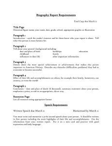 Biography Report Requirements  Title Page
