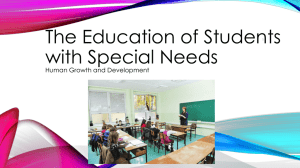 The Education of Students with Special Needs Human Growth and Development 1