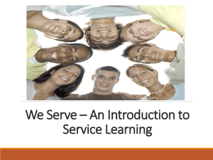 We Serve – An Introduction to Service Learning