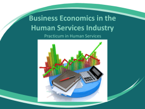 Business Economics in the Human Services Industry Practicum in Human Services