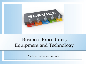 Business Procedures, Equipment and Technology Practicum in Human Services