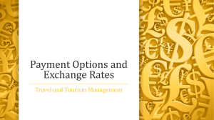 Payment Options and Exchange Rates Travel and Tourism Management