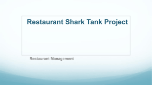 Restaurant Shark Tank Project Restaurant Management