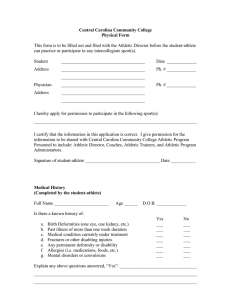 Central Carolina Community College Physical Form