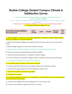 Skyline College Student Campus Climate &amp; Satisfaction Survey