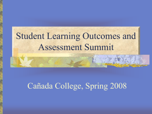 Student Learning Outcomes and Assessment Summit Cañada College, Spring 2008