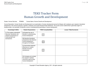 TEKS Tracker Form Human Growth and Development 1