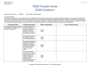 TEKS Tracker Form Child Guidance