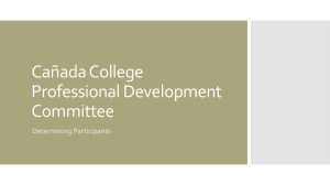 Cañada College Professional Development Committee Determining Participants