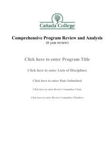 Comprehensive Program Review and Analysis Click here to enter Program Title