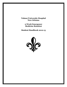 Tulane/University Hospital New Orleans  2-Week Emergency