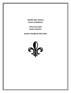 LSUHSC-New Orleans School of Medicine  Critical Concepts