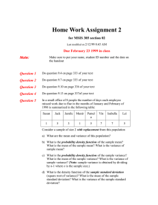 Home Work Assignment 2 for MSIS 385 section 02 Note: