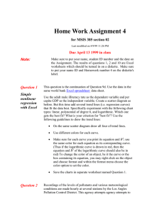 Home Work Assignment 4 for MSIS 385 section 02 Note: