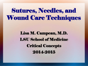 Sutures, Needles, and Wound Care Techniques Lisa M. Campeau, M.D.