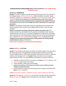 Academic Senate of Cañada College Bylaws of the Constitution ARTICLE III