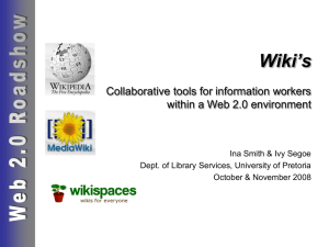 Wiki’s Collaborative tools for information workers within a Web 2.0 environment