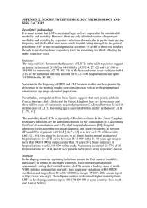 It is usual to state that LRTIs occur at all... morbidity and mortality. However, there are only a limited number... APPENDIX 2: DESCRIPTIVE EPIDEMIOLOGY, MICROBIOLOGY AND