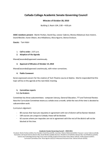 Cañada College Academic Senate Governing Council Minutes of October 28, 2010
