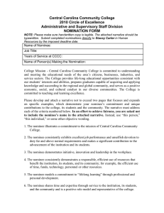 Central Carolina Community College 2010 Circle of Excellence