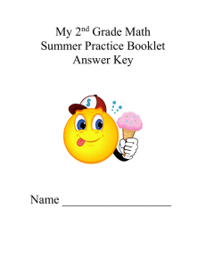 My 2 Grade Math Summer Practice Booklet Answer Key
