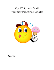 My 2 Grade Math Summer Practice Booklet