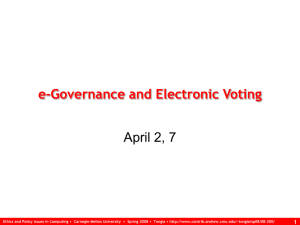 e-Governance and Electronic Voting April 2, 7 1