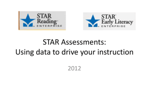 STAR Assessments: Using data to drive your instruction 2012
