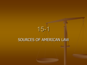 15-1 SOURCES OF AMERICAN LAW