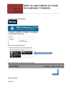 HOW TO ADD VIDEOS TO YOUR WCS DISTRICT WEBSITE